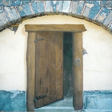 artesuimuri|porta dipinta|trompe l'oeil|imitazione materiali|finto legno|finta porta|pietre dipinte