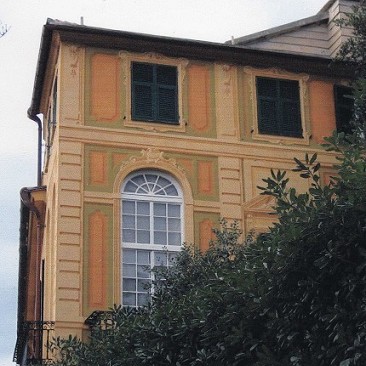 Arte sui Muri|decorazione facciate|timpani|finte cornici|decorazioni esterne|decoratori Genova|arte